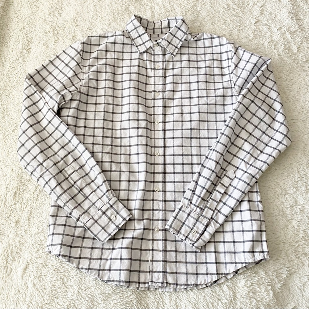 Frank & Eileen Paul SAMPLE Shirt Men Small Windowpane Check Button Long Sleeve